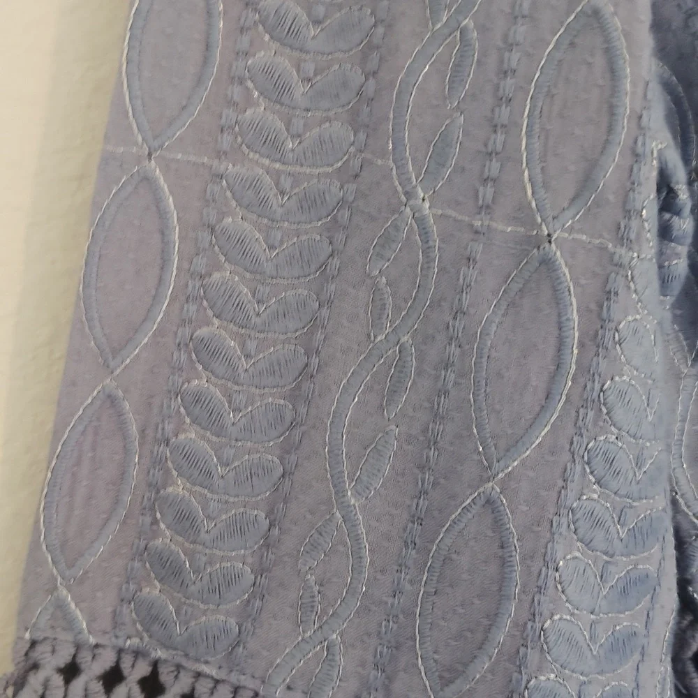 Indigo Thread Co 100% Cotton Periwinkle Tunic Top - Picture 3 of 6